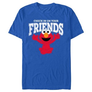Men's Sesame Street Check In On Your Friends Cute Elmo T-Shirt - 1 of 4