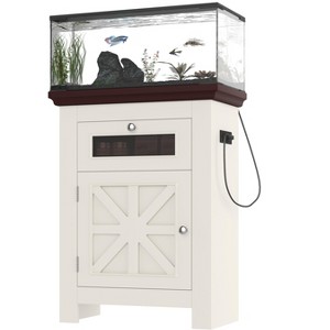 Racxily Aquarium Stand, Fish Tank Table with Power Outlets & Storage Cabinet, 198LB Capacity - 1 of 4