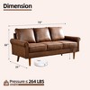XIZZI 3 Seater Sofa Couch with Deep Seats, Modern Upholstered Sofa with Armrests, Comfy Couches for Living Room, Bedroom and Office - 3 of 4