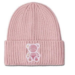 Memoi Kids "Plaid Bear" Ribbed Rayon-Blend Embroidered Beanie - 1 of 2