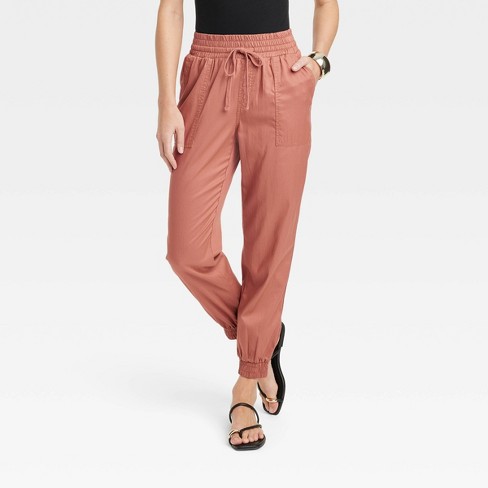 Women's High-Rise Modern Ankle Jogger Pants - A New Day™ Brown S