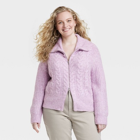 Abbie Cropped Cardigan in Baby Pink | Size Small | Acrylic/Nylon | American Threads