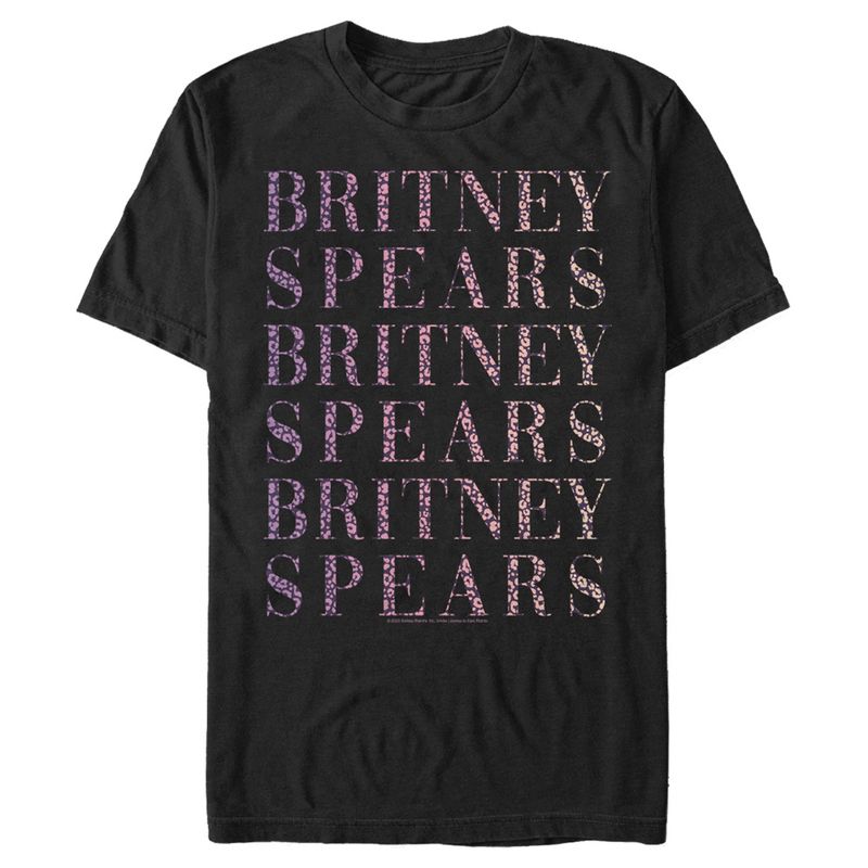 Men's Britney Spears Cheetah Repeating Name T-Shirt, 1 of 6