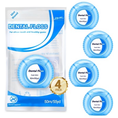 YEVYO Dental Floss - Ultra Strong Mint Floss for Deep Plaque Removal, Safe & PFAS-Free Floss Glide - 4 Rolls, 200m Total - Fresh Mint Flavor