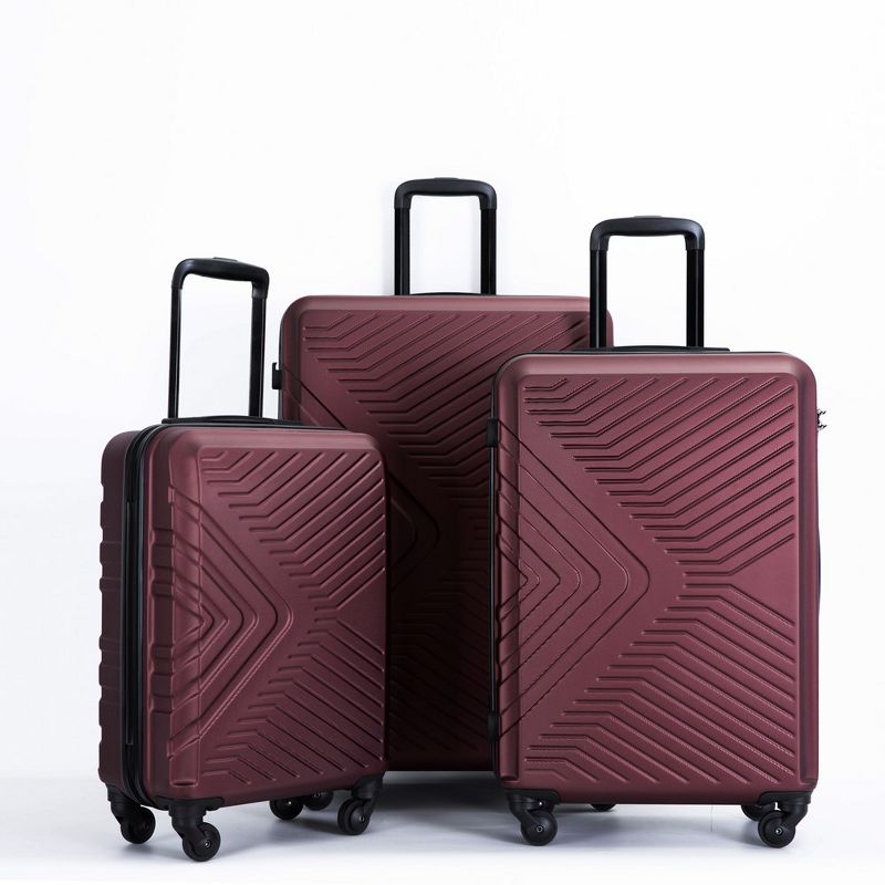 3 Piece Expandable Luggage Set, Hardshell Luggage Sets with Spinner Wheels & TSA Lock, Lightweight Carry on Suitcase, 1 of 7