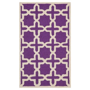 Marnie Texture Wool Rug - Purple / Ivory (4
