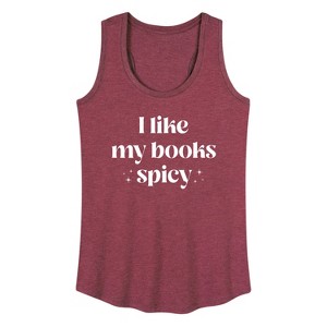 Women's - Instant Message - I Like My Books Spicy Graphic Racerback Tank - 1 of 4