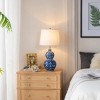 25.7" Modern Ceramic Table Lamps with Vase-Style Base and Coordinated Shade, Nightstand Lamps for Bedroom or Living Room–The Pop Home - 3 of 4