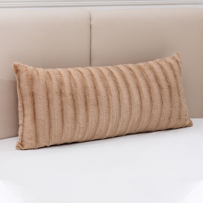 Sand Faux Fur Rectangular Body Pillow for Kids - 18" x 40"