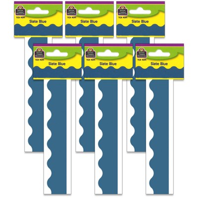Teacher Created Resources Slate Blue Scalloped Border Trim, 35 Feet, 6 Packs
