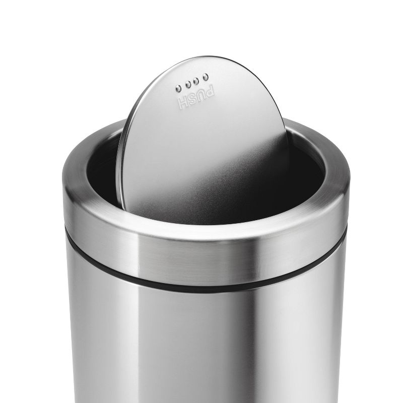 simplehuman 55L Swing Top Commercial Trash Can Stainless Steel, 2 of 6