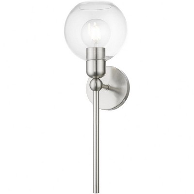 Downtown Elegance Brushed Nickel Wall Sconce with Clear Glass Shade
