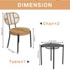 VYNXARIA 3 Pieces Of Luxury Outdoor Wicker Furniture - Patio Bistro Style Table And Chair Combination,Weather-resistant PE Wicker Weave - 2 of 4