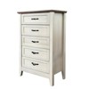 Chest of Dresser, Wood Vintage Dresser 5 Drawer, Tall Dresser for Closet, Dressers for Storage Organizer - 3 of 4