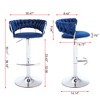 SKRAN 360° Swivel Velvet Bar Stools Set of 2 Adjustable Counter Height Barstools With Back And Footrest For Kitchen Island, Cafe, Pub - 2 of 4