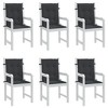 vidaXL Lowback Chair Cushion Set of 6 Black Oxford fabric (100% polyester) - 4 of 4