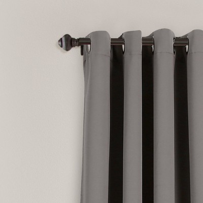 Extra Long Dark Gray Insulated Blackout Grommet Curtain Panels