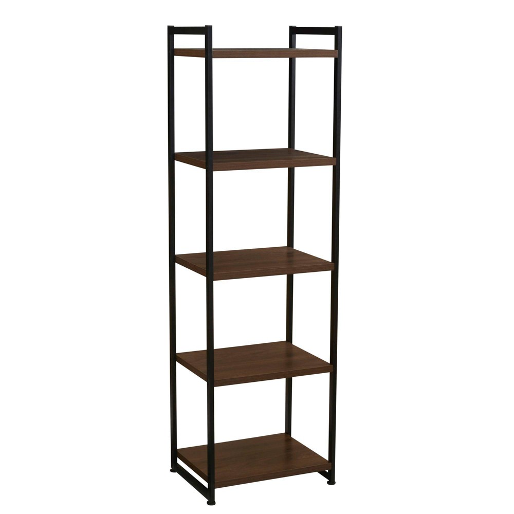 Photos - Garden & Outdoor Decoration Household Essentials 59.1" Jamestown Narrow 5 Shelf Bookshelf Walnut