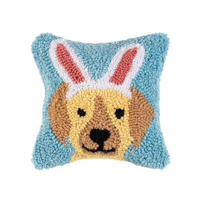 C&F Home 8" x 8" Bunny Dog Hooked Spring Throw Pillow