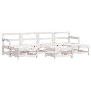 vidaXL Garden Lounge Set Solid Pine Wood, Plywood - White Pine - 1 of 4