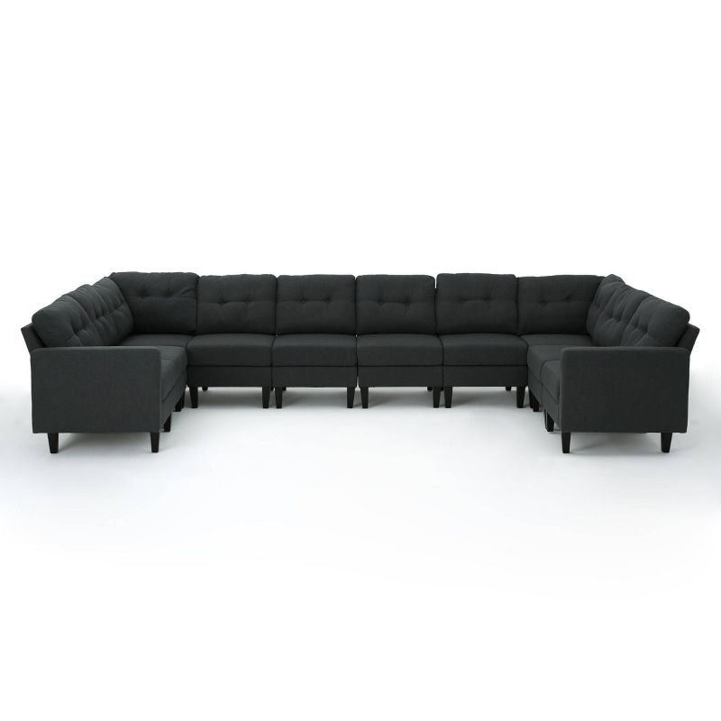 10pc Emmie Mid Century Modern U-Shaped Sectional Sofa Dark Gray - Christopher Knight Home, 1 of 7