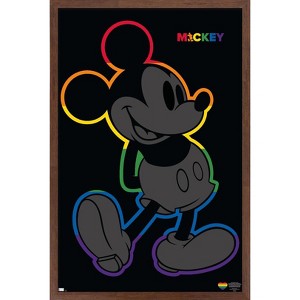 Trends International Disney Mickey Mouse - Rainbow Outline Framed Wall Poster Prints - 1 of 4