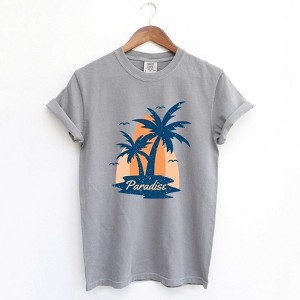 Simply Sage Market Women's Paradise Palm Tree Short Sleeve Garment Dyed Tee - 1 of 2