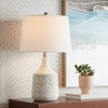 360 Lighting 23 1/2" High Small Modern Coastal Accent Table Lamp Ivory Terrazzo Marble Single White Shade Living Room Bedroom Bedside Nightstand House - 2 of 4