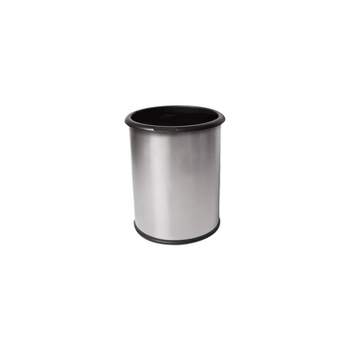 Rubbermaid Refine Stainless Steel Indoor Trash Can With Open Lid 16 Gallon  Silver (2147550) : Target