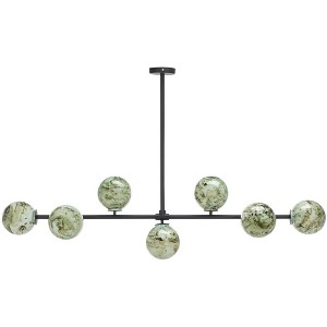 Melesa 7 Light 53" Chandelier - CHA3000 - Black/Multi - Safavieh - 1 of 4