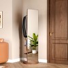FURNIinspire Full Length Mirrors 66 Inch Bedroom Standing Mirror Full Length Floor Mirror with Hook Storage Rack Coat Rack, Brown, 17.8"*17.8"*66" - 2 of 4