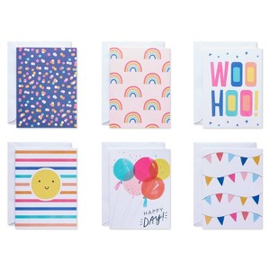 50ct Variety Blank Carlton Cards with Envelopes: Greeting Cards for All Occasions, Multicolored Typography Design - 1 of 4