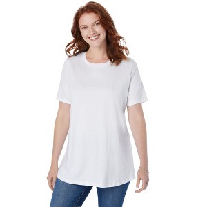 Woman Within Women's Plus Size Petite Perfect Short-Sleeve Crewneck Tee - 1 of 4