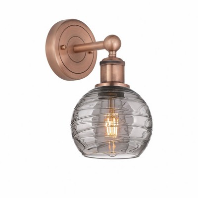 Athens Deco Swirl - 1 Light Wall Sconce In Industrial Style-10.5 Inches Tall and 6 Inches Wide