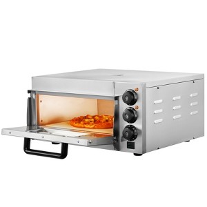 VEVOR Commercial Pizza Oven Countertop, 14" Single Deck Layer, Stainless Steel Electric Pizza Oven with Stone and Handle, Multipurpose Pizza Maker - 1 of 4