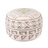Storied Home Round Wool Blend Kilim Pouf with Geometric Design Gray: Bohemian Charm, Cotton Fill, Zipper Closure, No Assembly Required - 4 of 4