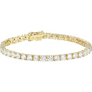 Sterling Silver Plated Tennis Bracelet, Round Cut Cubic Zirconia Stone Jewelry for Women - 1 of 4