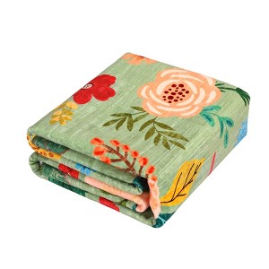 Modern Washable Area Rug for Living Room, Vintage Floral Floor Rug with Non Slip Backing, Low Pile Resistant Carpet for Home, - 1 of 4