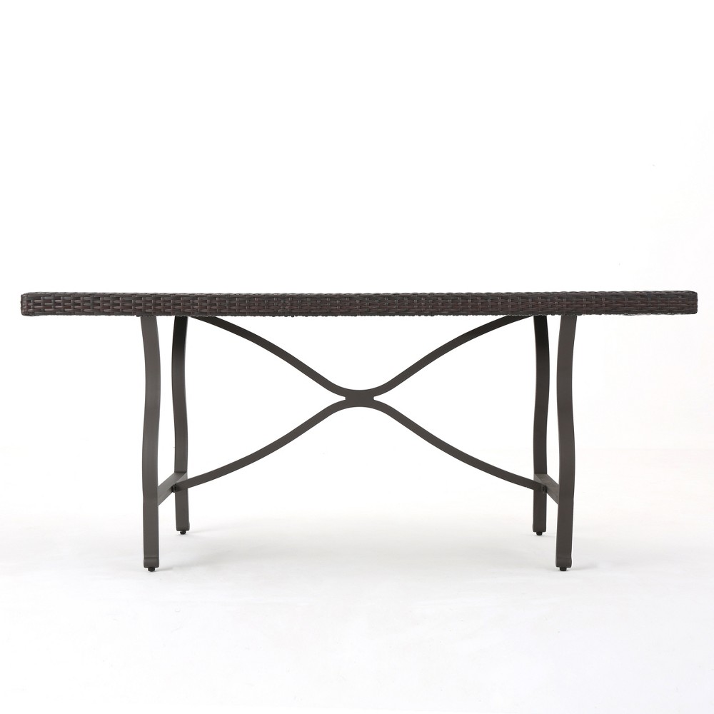 Costa Mesa Rectangular Wicker Dining Table Multibrown Christopher Knight Home