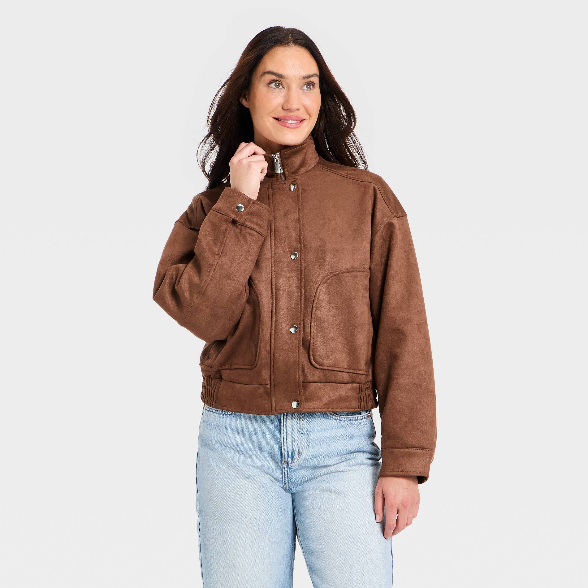 Women's Suede Fashion Jacket - Universal Thread™ Rust