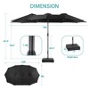 Sonkuki 15×9FT Outdoor Patio Market Double-Side Umbrella with Extra Large Base, Canopy and Sand Bags - 3 of 4