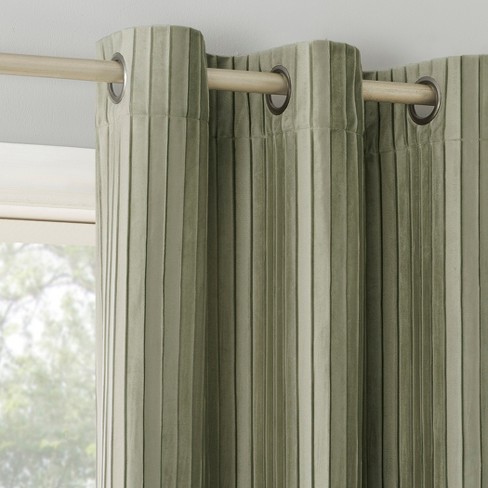 Sun Zero Blackout Cascade Pleated Velvet Grommet Curtain Panel - image 1 of 4