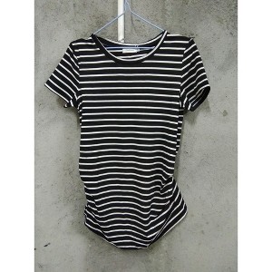 Casual Short Sleeve Fold Button Maternity Top - 1 of 1