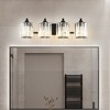 PAKOKULA Modern 26.8 in. 4 Light Black Bathroom Vanity Light with Crystal Glass Shade - 2 of 4