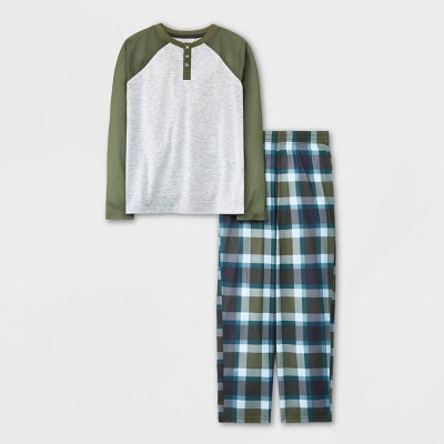 Boys' 2pc Long Sleeve Pajama Set - Cat & Jack™ Gray/Green