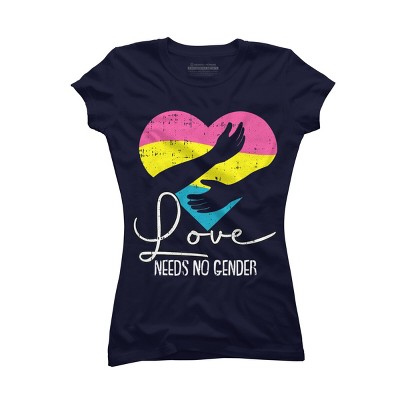 Adult Design By Humans Love Needs No Gender Pride Heart By KangThien T-Shirt