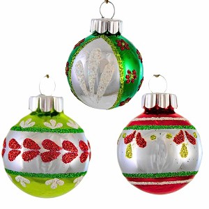 Christopher Radko 1.25 In Hs Decorated Rounds Shiny Brite Tree Ornament Sets - 1 of 4