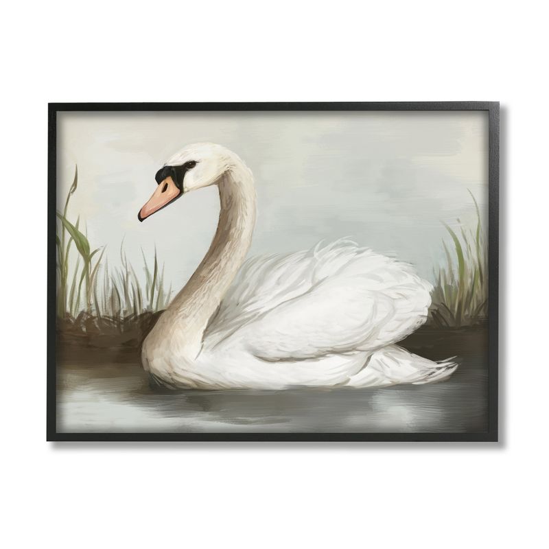 Stupell Industries Swan in Pond Painting Framed Giclee Art, 1 of 7