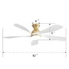 Sofucor 52'' Modern Smart Ceiling Fan with Lights and 5 Solid Wood Blades - 3 of 4