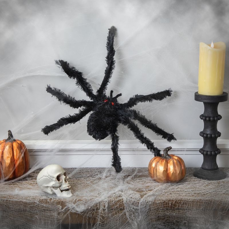 Northlight 27.5" Fuzzy Spider with Red Eyes Halloween Decoration, 2 of 8